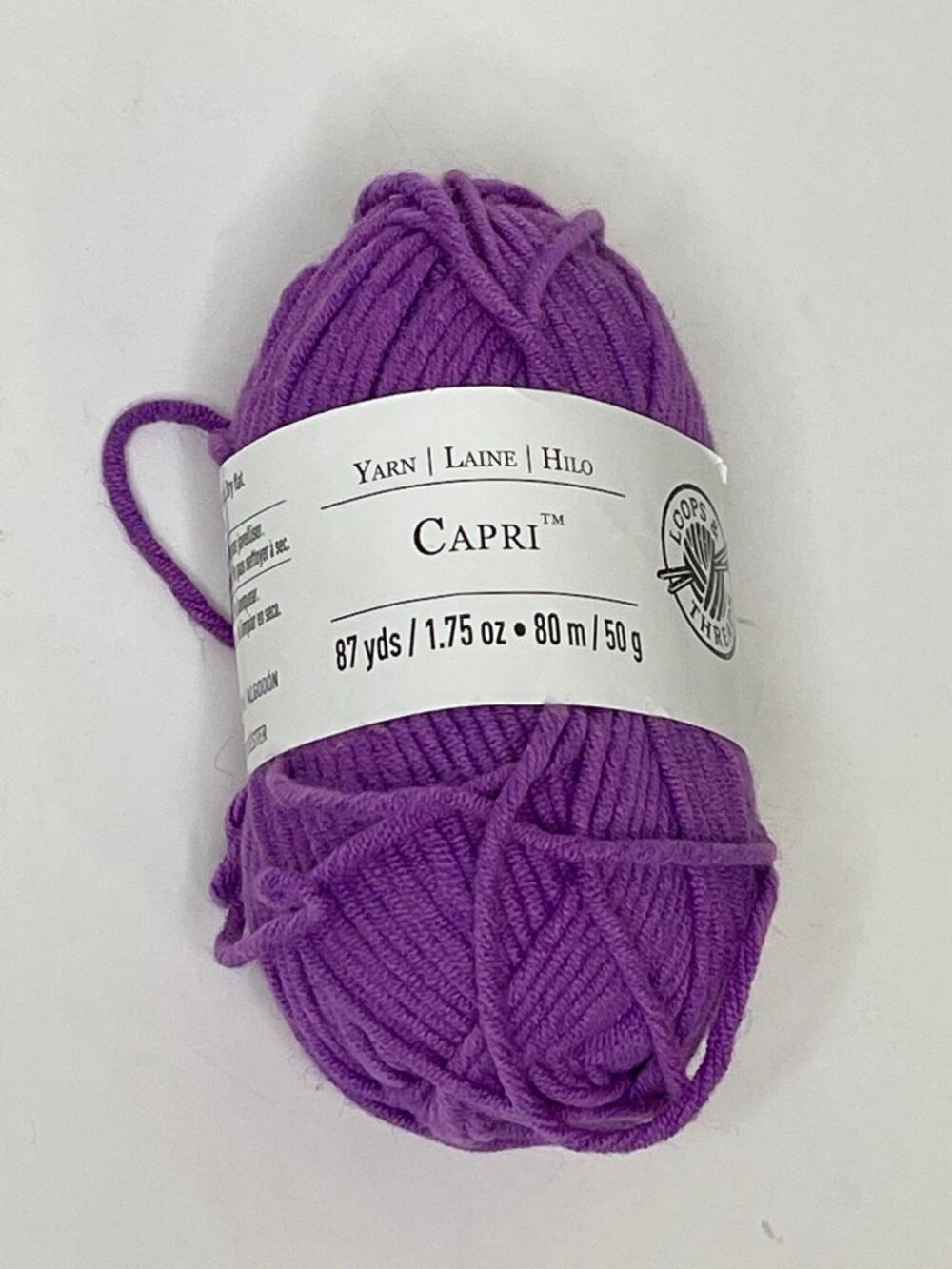 Loops & Threads Capri Medium Weight Yarn Violet Purple Lot#7021 Soft Blend
